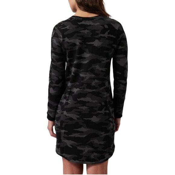 Athleta Balance Printed Dress Black Luxe Camo Pockets Crewneck Size XS - Picture 4 of 14